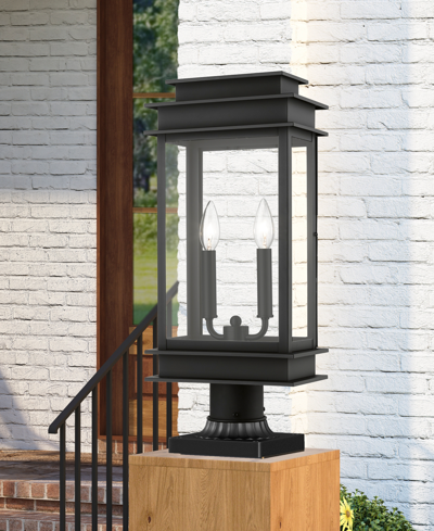 Livex Princeton 2 Light Outdoor Large Post Top Lantern In Black