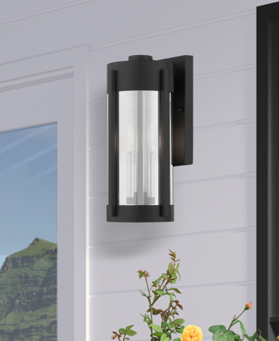 Shop Livex Sheridan 2 Light Outdoor Wall Lantern In Black