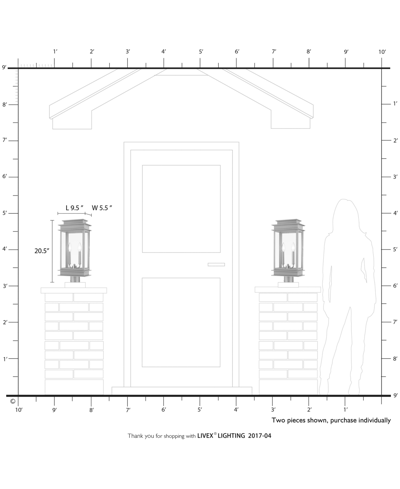 Livex Princeton 2 Light Outdoor Large Post Top Lantern In Black