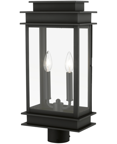 Livex Princeton 2 Light Outdoor Large Post Top Lantern In Black