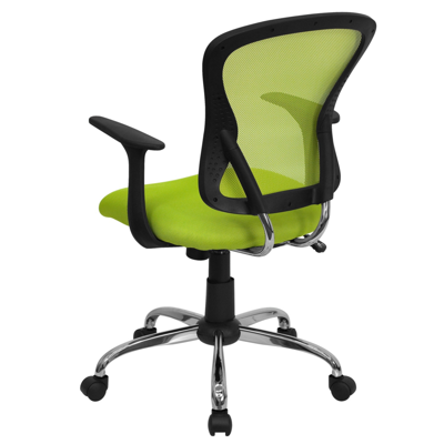 Shop Flash Furniture Mid-back Green Mesh Swivel Task Chair With Chrome Base And Arms