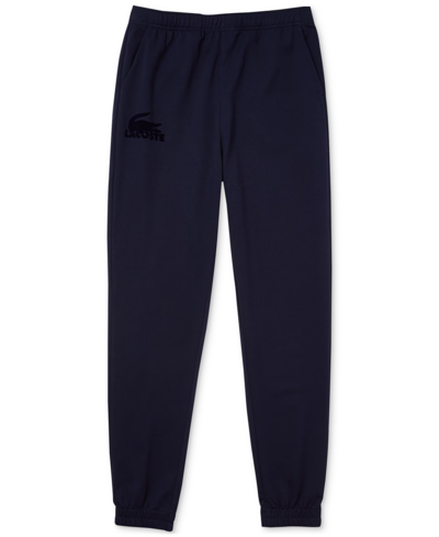 Shop Lacoste Men's Cotton Fleece Lounge Jogger Pants In Navy Blue