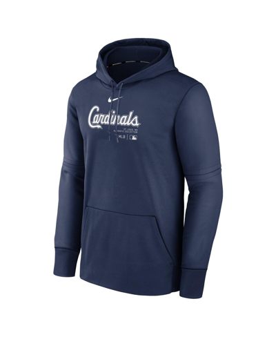 Shop Nike Men's  Navy St. Louis Cardinals Authentic Collection Practice Performance Pullover Hoodie