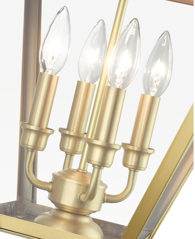 Livex Wentworth 4 Light Outdoor Extra Large Post Top Lantern In Natural Brass
