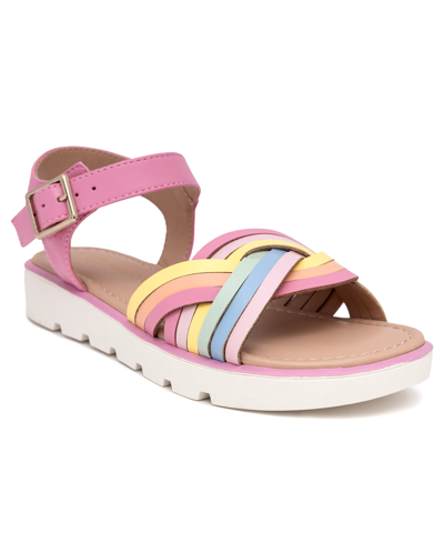 Shop Sugar Little And Big Girls Annabel Platform Sandals In Rose