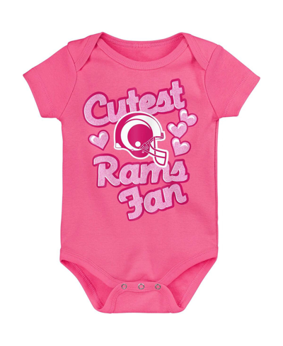 Shop Outerstuff Baby Girls Pink Los Angeles Rams Cutest Fan Hearts Bodysuit