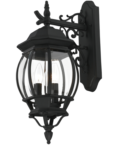 Livex Frontenac 3 Light Outdoor Wall Lantern In Textured Black