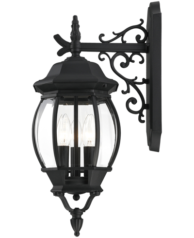 Livex Frontenac 3 Light Outdoor Wall Lantern In Textured Black