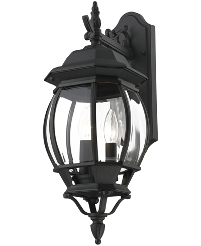 Livex Frontenac 3 Light Outdoor Wall Lantern In Textured Black