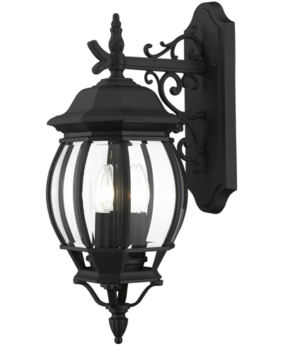 Livex Frontenac 3 Light Outdoor Wall Lantern In Textured Black