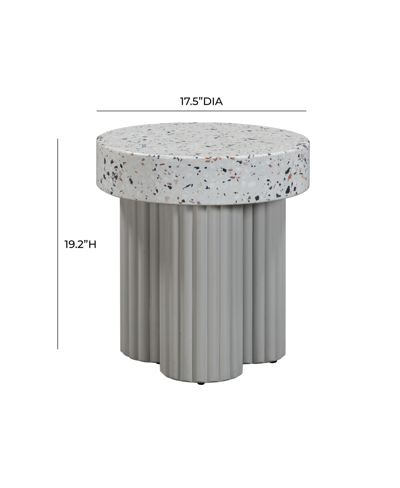 Tov Furniture 1 Pc. Faux Terrazzo Indoor, Outdoor Round Side Table In Terrazzo