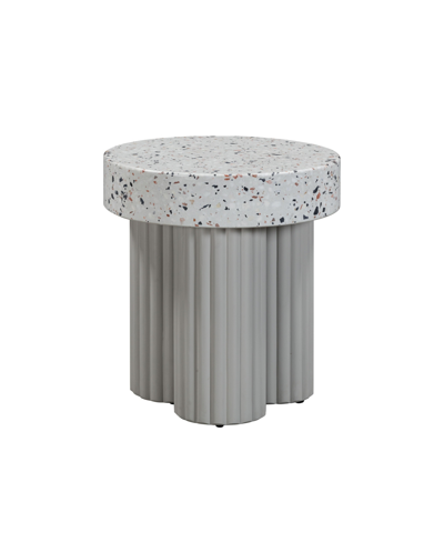 Tov Furniture 1 Pc. Faux Terrazzo Indoor, Outdoor Round Side Table In Terrazzo