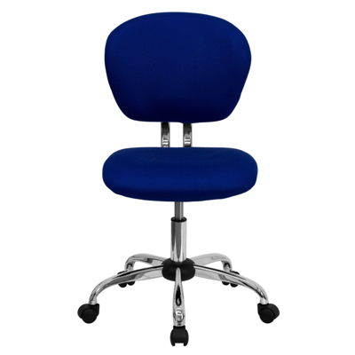 Shop Flash Furniture Mid-back Blue Mesh Swivel Task Chair With Chrome Base