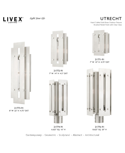 Shop Livex Utrecht 1 Light Outdoor Wall Lantern In Brushed Nickel