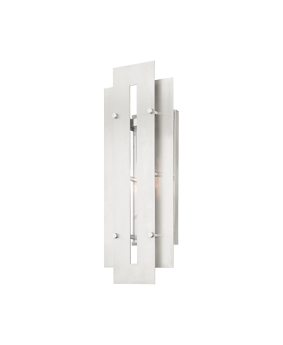 Livex Utrecht 1 Light Outdoor Wall Lantern In Brushed Nickel