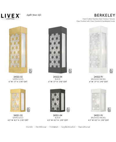 Shop Livex Berkeley 1 Light Outdoor Ada Small Sconce In Brushed Nickel