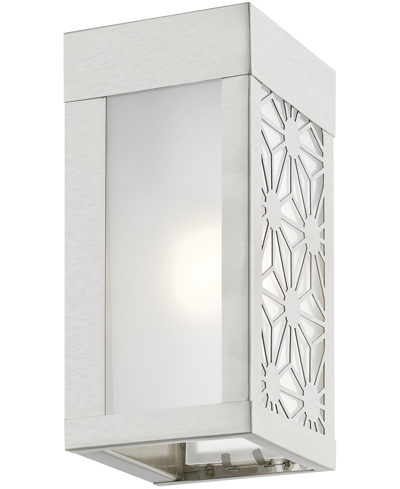 Shop Livex Berkeley 1 Light Outdoor Ada Small Sconce In Brushed Nickel