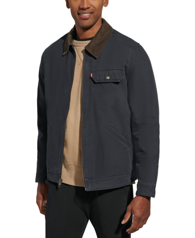 Shop Levi's Men's Canvas Utility Jacket In Navy