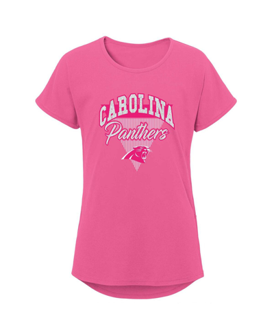 Shop Outerstuff Girls Youth Pink Carolina Panthers Playtime Dolman T-shirt