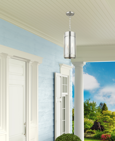 Livex Sheridan 2 Light Outdoor Pendant Lantern In Brushed Nickel
