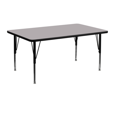 Shop Flash Furniture 24''w X 48''l Rectangular Grey Thermal Laminate Activity Table In Gray