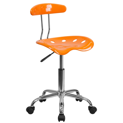 Shop Flash Furniture Vibrant Orange And Chrome Swivel Task Chair With Tractor Seat