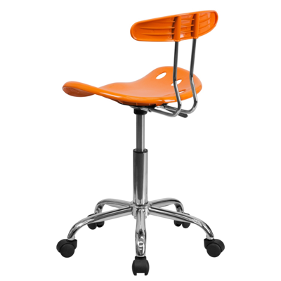 Shop Flash Furniture Vibrant Orange And Chrome Swivel Task Chair With Tractor Seat