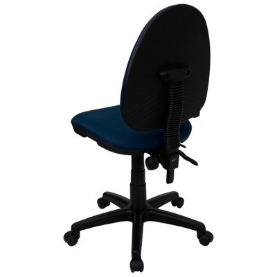 Shop Flash Furniture Mid-back Navy Blue Fabric Multifunction Swivel Task Chair With Adjustable Lumbar Support