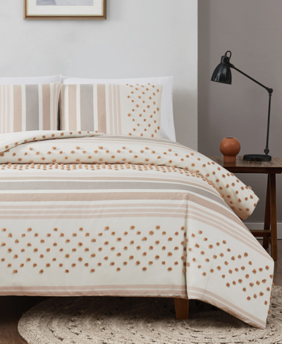 Shop Brooklyn Loom Mia Tufted Texture 3 Piece Comforter Set, Full/queen In Neutral