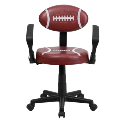 Shop Flash Furniture Football Swivel Task Chair With Arms In Brown