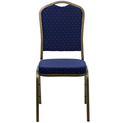 Shop Flash Furniture Hercules Series Crown Back Stacking Banquet Chair In Navy Blue Dot Patterned Fabric