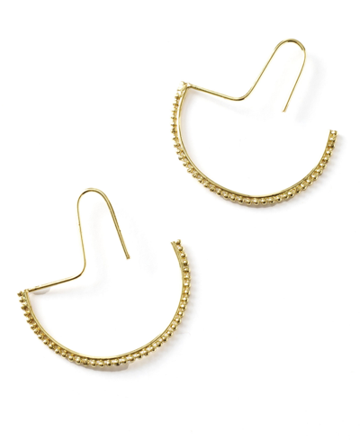 Shop Matr Boomie Bhavani Gold-tone Dot Threader Earrings In Brass