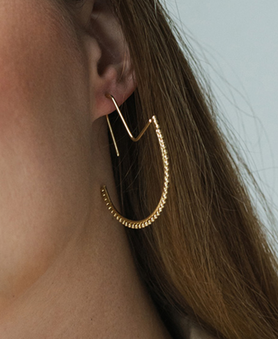 Matr Boomie Bhavani Gold-tone Dot Threader Earrings In Brass