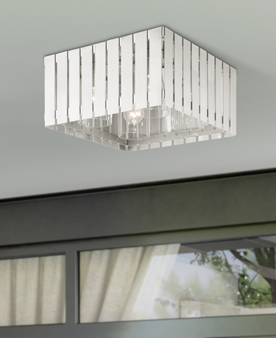 Livex Greenwick 4 Light Outdoor Ceiling Mount In Brushed Nickel