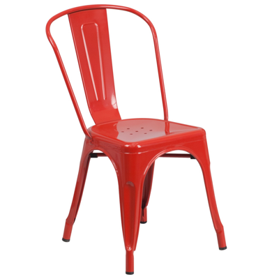Shop Flash Furniture Red Metal Indoor-outdoor Stackable Chair