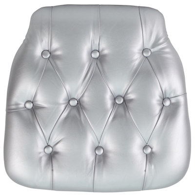 Shop Flash Furniture Hard Silver Tufted Vinyl Chiavari Chair Cushion In Gray