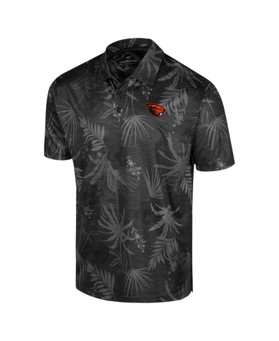 Colosseum Men's  Black Oregon State Beavers Palms Team Logo Polo Shirt In Black