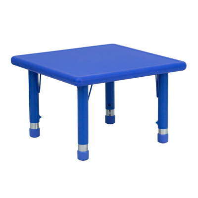 Shop Flash Furniture 24'' Square Blue Plastic Height Adjustable Activity Table