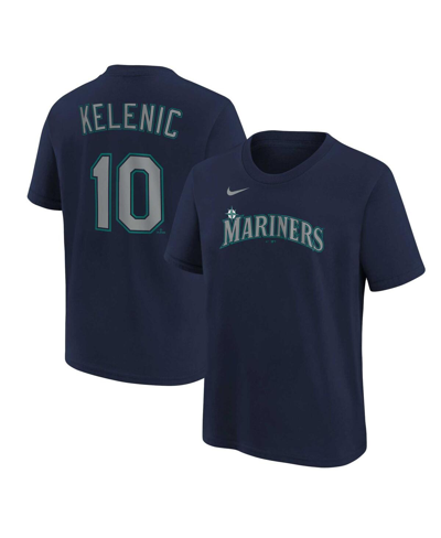 Nike Big Boys  Jarred Kelenic Navy Seattle Mariners Player Name And Number T-shirt In Navy