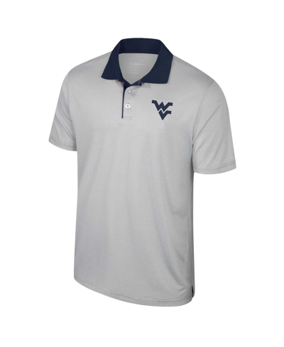 Shop Colosseum Men's  Gray West Virginia Mountaineers Tuck Striped Polo Shirt