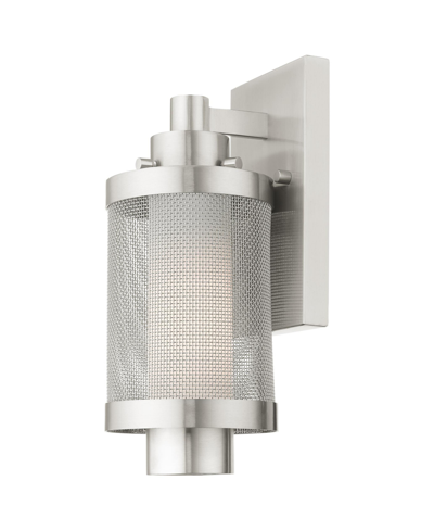 Livex Nottingham 1 Light Wall Lantern In Brushed Nickel