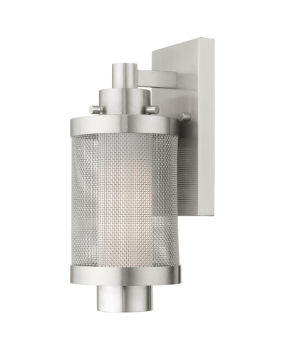 Livex Nottingham 1 Light Wall Lantern In Brushed Nickel