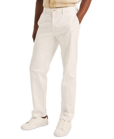 Shop Nautica Men's Classic-fit Stretch Solid Flat-front Chino Deck Pants In Bright White