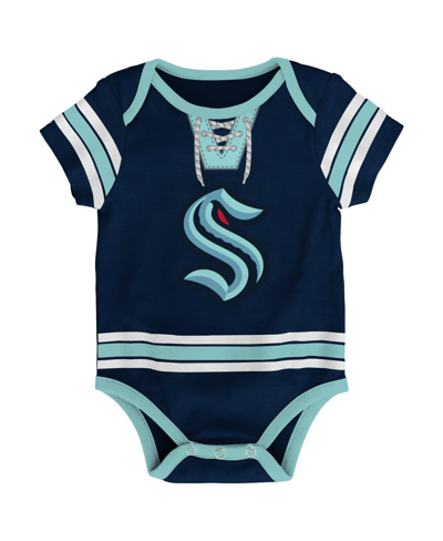 Outerstuff Baby Boys And Girls Deep Sea Blue Seattle Kraken Hockey Jersey Bodysuit In Deep Sea Blue