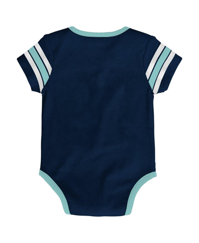 Outerstuff Baby Boys And Girls Deep Sea Blue Seattle Kraken Hockey Jersey Bodysuit In Deep Sea Blue