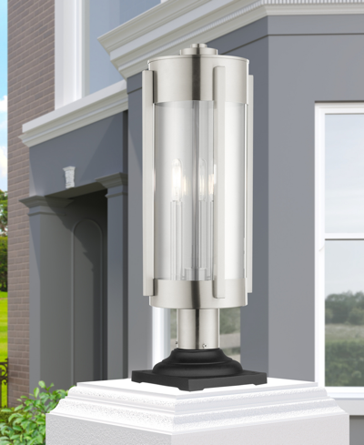 Shop Livex Sheridan 3 Light Outdoor Post Top Lantern In Brushed Nickel