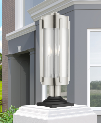 Livex Sheridan 3 Light Outdoor Post Top Lantern In Brushed Nickel