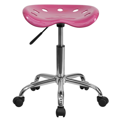 Shop Flash Furniture Vibrant Pink Tractor Seat And Chrome Stool