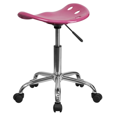 Shop Flash Furniture Vibrant Pink Tractor Seat And Chrome Stool