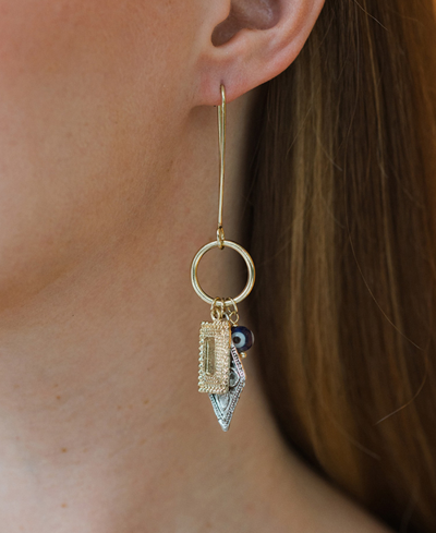 Matr Boomie Drishti Evil Eye Dangle Drop Charm Earrings In Multi